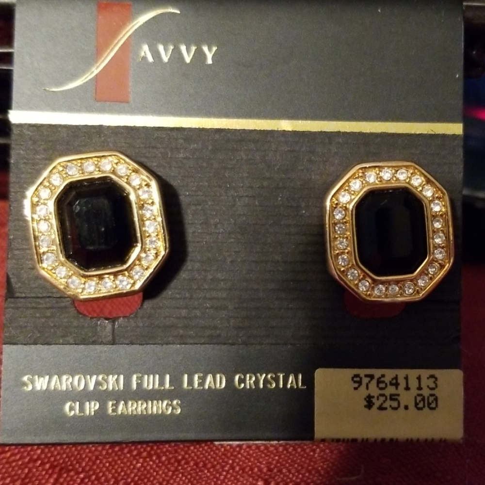 Swarovski Full lead crystal clip earrings Savvy